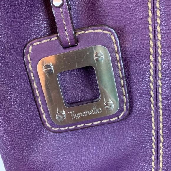 Tignanello purple leather handbag - Picture 3 of 6